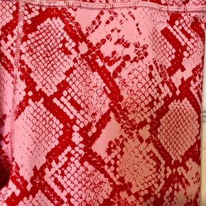 Red and Pink Snake Print Leggings Fabletics